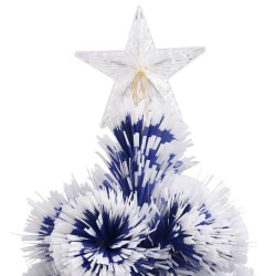 Arbre de Noël artificiel pré-éclairé blanc/bleu fibre optique 508648508648