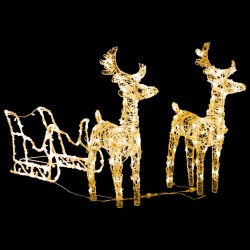Décoration de Noël Rennes et traîneau 160 LED 130 cm Acrylique 508649508649