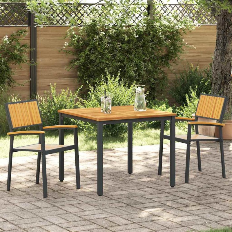 Ensemble de salle à manger pour jardin 3 pcs Noir 508656508656