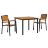 Ensemble de salle à manger pour jardin 3 pcs Noir 508656508656