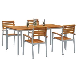 Ensemble de salle à manger pour jardin 5 pcs Gris 508657508657