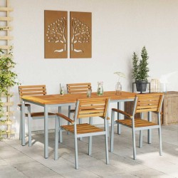 Ensemble de salle à manger pour jardin 5 pcs Gris 508657508657