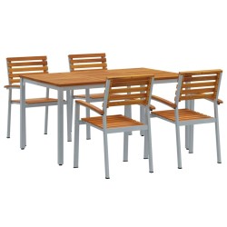 Ensemble de salle à manger pour jardin 5 pcs Gris 508664508664