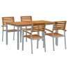 Ensemble de salle à manger pour jardin 5 pcs Gris 508664508664