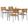 Ensemble de salle à manger pour jardin 5 pcs Gris 508664508664