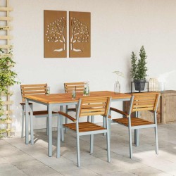 Ensemble de salle à manger pour jardin 5 pcs Gris 508664508664