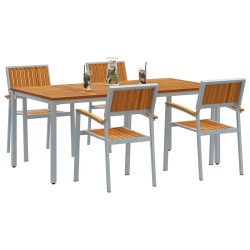 Ensemble de salle à manger pour jardin 5 pcs Gris 508667508667