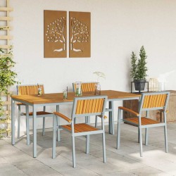 Ensemble de salle à manger pour jardin 5 pcs Gris 508667508667
