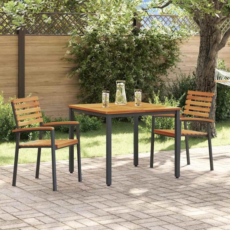 Ensemble de salle à manger pour jardin 3 pcs Noir 508669508669