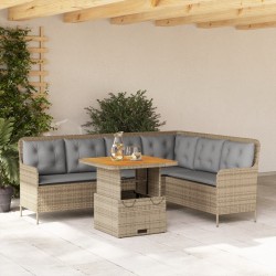 Salon de jardin avec coussins 2 pcs beige résine tressée 508675508675