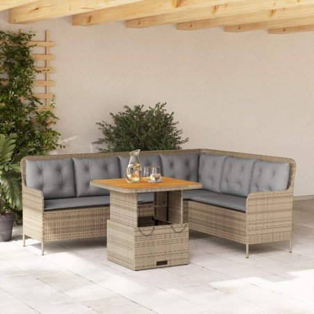 Salon de jardin avec coussins 2 pcs beige résine tressée 508675508675