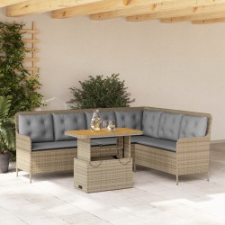 Salon de jardin avec coussins 2 pcs beige résine tressée 508676508676