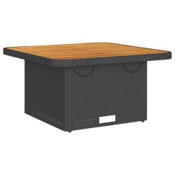 Salon de jardin 3 pcs avec coussins Noir Résine tressée 508678508678