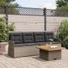 Salon de jardin 3 pcs avec coussins Gris Résine tressée 508682508682