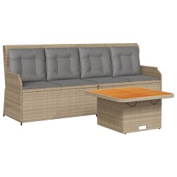 Salon de jardin avec coussins 3 pcs beige résine tressée 508684508684