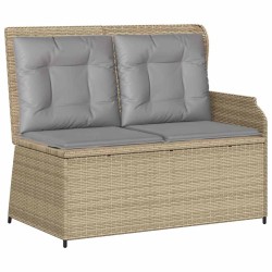 Salon de jardin avec coussins 3 pcs beige résine tressée 508684508684