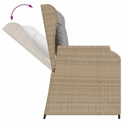 Salon de jardin avec coussins 3 pcs beige résine tressée 508684508684