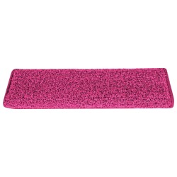 Tapis d'escalier 15 pièces 65 x 21 x 4 cm Rose Bord rectangulaire 508686508686