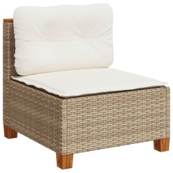 Salon de jardin avec coussins 6 pcs beige résine tressée 508687508687