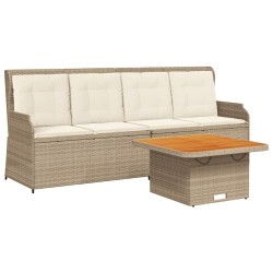 Salon de jardin avec coussins 3 pcs beige résine tressée 508688508688