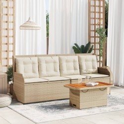 Salon de jardin avec coussins 3 pcs beige résine tressée 508691508691