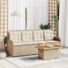 Salon de jardin avec coussins 3 pcs beige résine tressée 508691508691
