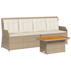 Salon de jardin avec coussins 3 pcs beige résine tressée 508691508691