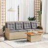 Salon de jardin avec coussins 3 pcs beige résine tressée 508692508692