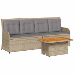 Salon de jardin avec coussins 3 pcs beige résine tressée 508692508692