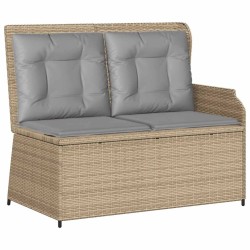 Salon de jardin avec coussins 3 pcs beige résine tressée 508692508692