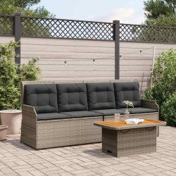 Salon de jardin 3 pcs avec coussins Gris Résine tressée 508693508693