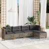 Salon de jardin 5 pcs avec coussins gris résine tressée 508695508695