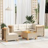 Salon de jardin avec coussins 6 pcs beige résine tressée 508700508700