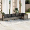 Salon de jardin 6 pcs avec coussins gris résine tressée 508702508702