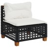 Salon de jardin 6 pcs avec coussins noir résine tressée 508705508705