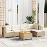 Salon de jardin avec coussins 6 pcs beige résine tressée 508710508710