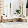 Salon de jardin avec coussins 5 pcs beige résine tressée 508714508714