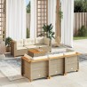 Salon de jardin avec coussins 7 pcs beige résine tressée 508719508719