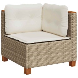 Salon de jardin avec coussins 7 pcs beige résine tressée 508719508719