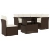 Salon de jardin avec coussins 6 pcs marron résine tressée 508733508733