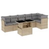 Salon de jardin avec coussins 7 pcs beige résine tressée 508746508746