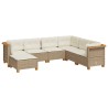 Salon de jardin avec coussins 7 pcs beige résine tressée 508754508754