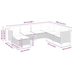 Salon de jardin avec coussins 7 pcs beige résine tressée 508754508754