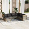 Salon de jardin avec coussins 7 pcs gris résine tressée 508755508755