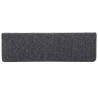 Tapis d'escalier 15 pièces 65 x 21 x 4 cm Gris foncé Bord rectangulaire 508761508761