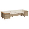 Salon de jardin avec coussins 7 pcs beige résine tressée 508762508762