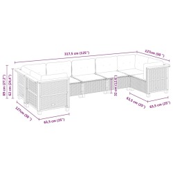Salon de jardin avec coussins 7 pcs beige résine tressée 508762508762