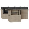 Salon de jardin 5 pcs avec coussins gris clair résine tressée 508772508772