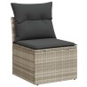 Salon de jardin 5 pcs avec coussins gris clair résine tressée 508772508772