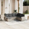 Salon de jardin avec coussins 7 pcs gris clair résine tressée 508773508773